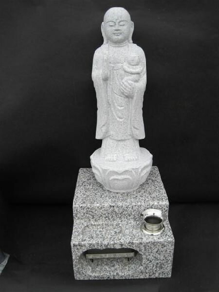 楽天市場】【お墓用】白御影石 水子地蔵 丸彫り仕上げ 15号 高さ72m