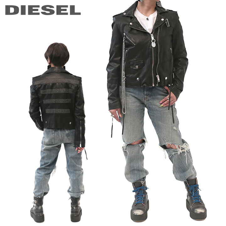 楽天市場】☆DIESEL ディーゼル レディース☆羊革 本革 スタッズ装飾
