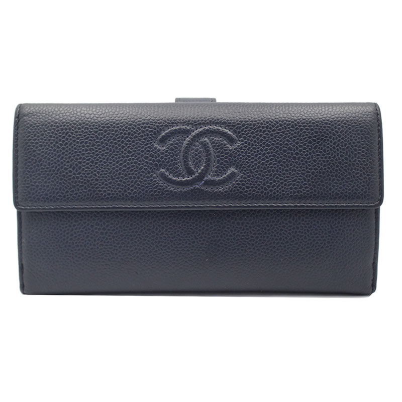 XYz様用】シャネル キャビアスキン フラップ長財布 デカココ 2184 限定