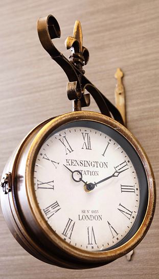 楽天市場】輸入雑貨 時計 吊り下げ時計 ステーションクロック ブロンズ