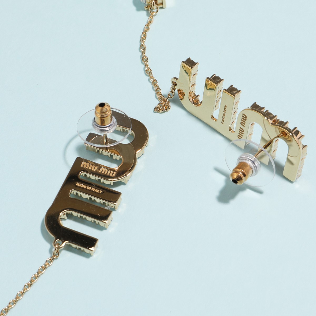 楽天市場】MIUMIU ミュウミュウ ピアス 5JO661 2DNC ピアス ロゴ