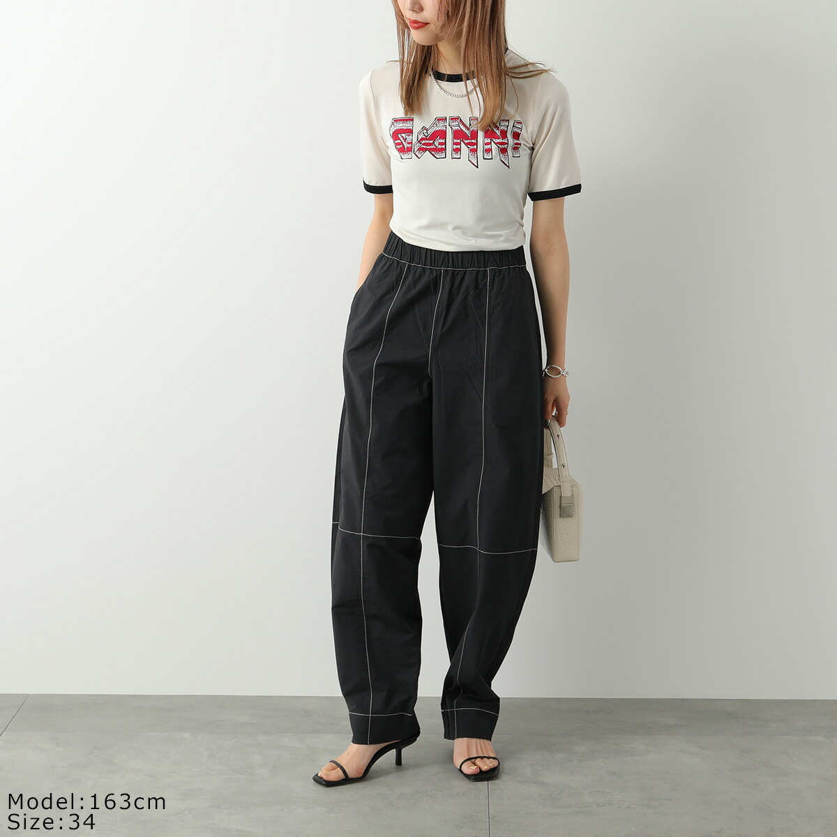 楽天市場】GANNI ガニー カーブパンツ Cotton Crepe Elasticated Curve