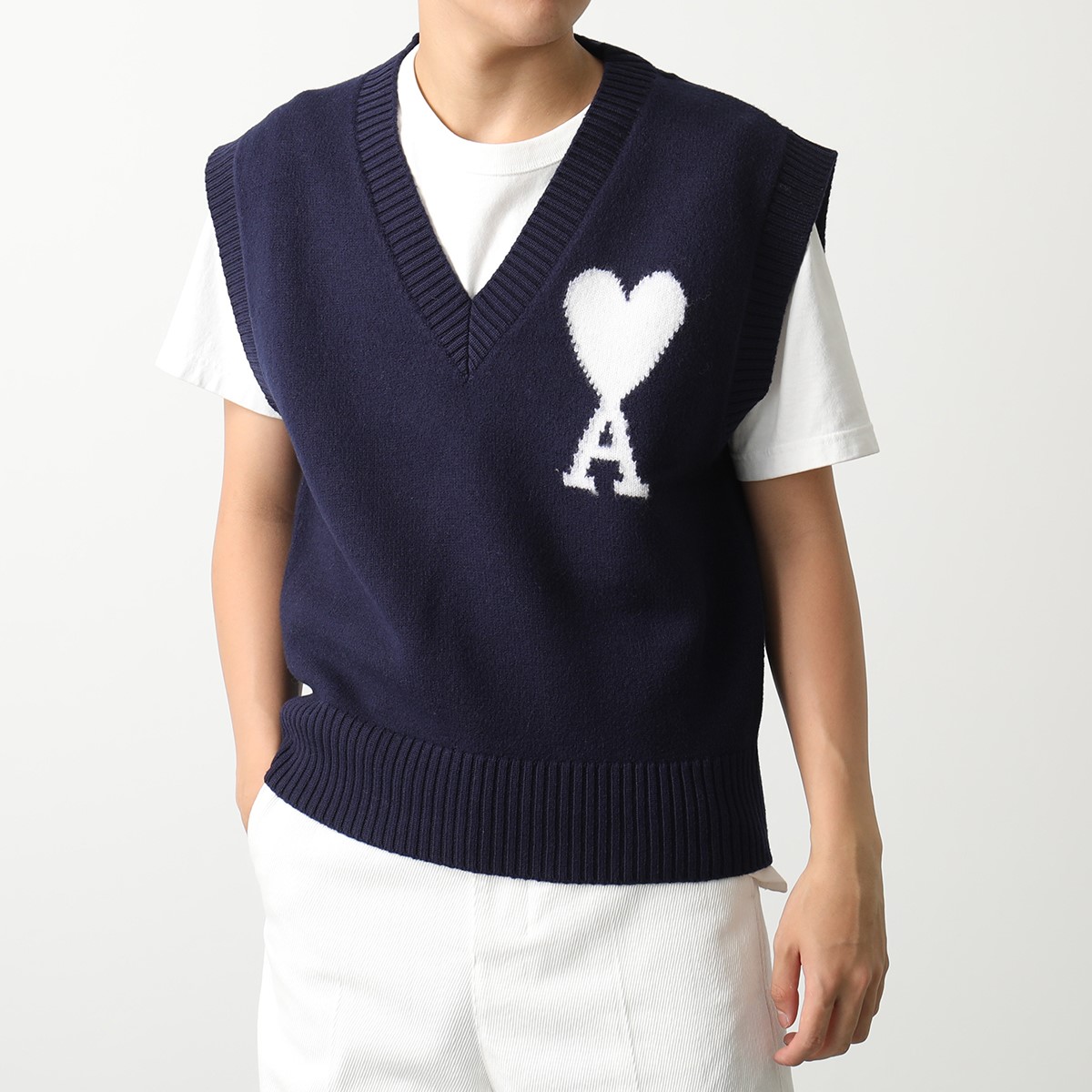 楽天市場】ami paris アミパリス ベスト UKS702.018 メンズ ジレ V