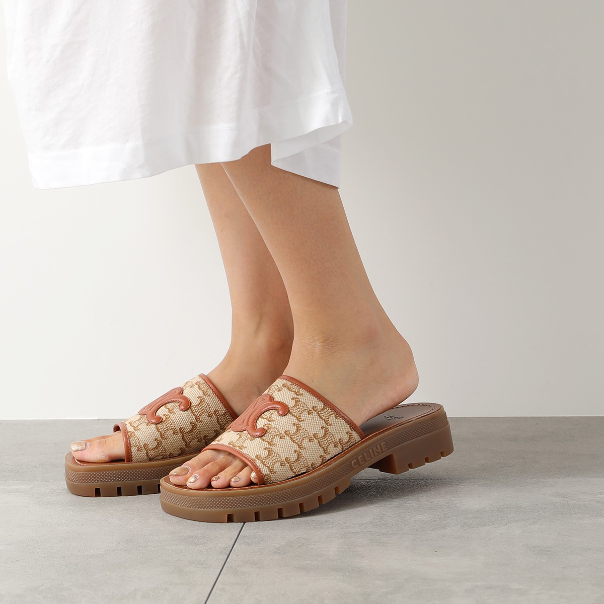 楽天市場】CELINE セリーヌ スライドサンダル Triomphe トリオンフ