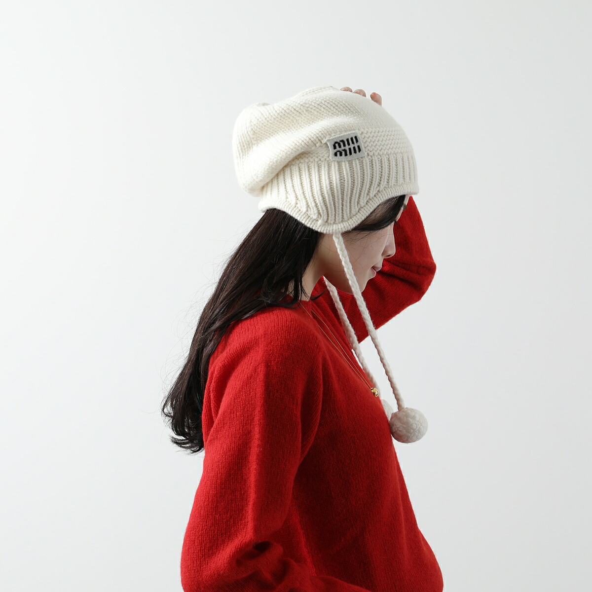 楽天市場】MIUMIU ミュウミュウ ニット帽 5HC324 2F8S レディース