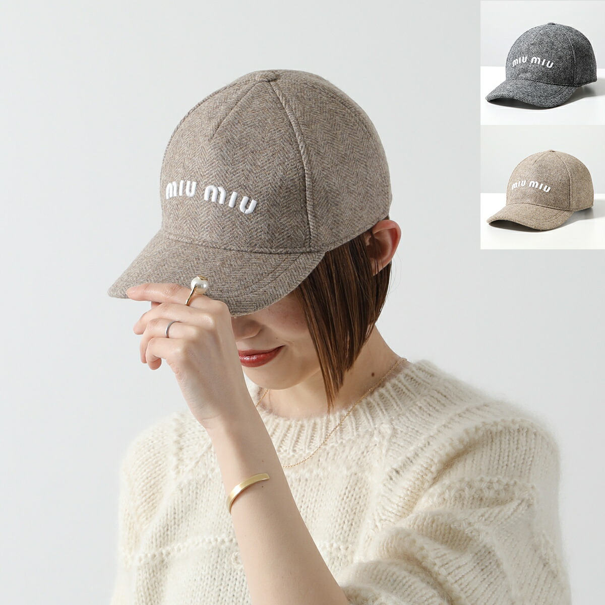 楽天市場】MIUMIU ミュウミュウ ベースボールキャップ 5HC179 2CSI