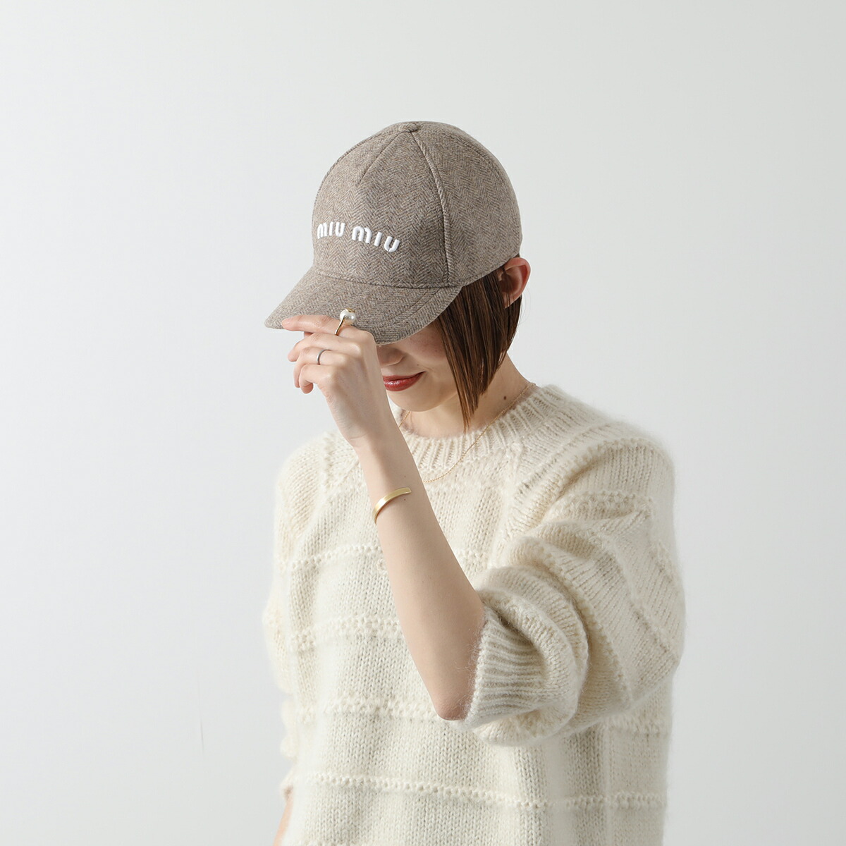 楽天市場】MIUMIU ミュウミュウ ベースボールキャップ 5HC179 2CSI