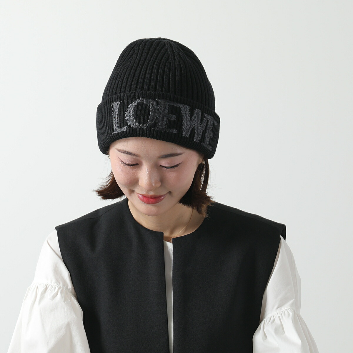 楽天市場】LOEWE ロエベ ニット帽 F540257X23 メンズ ロゴ刺繍 ニット