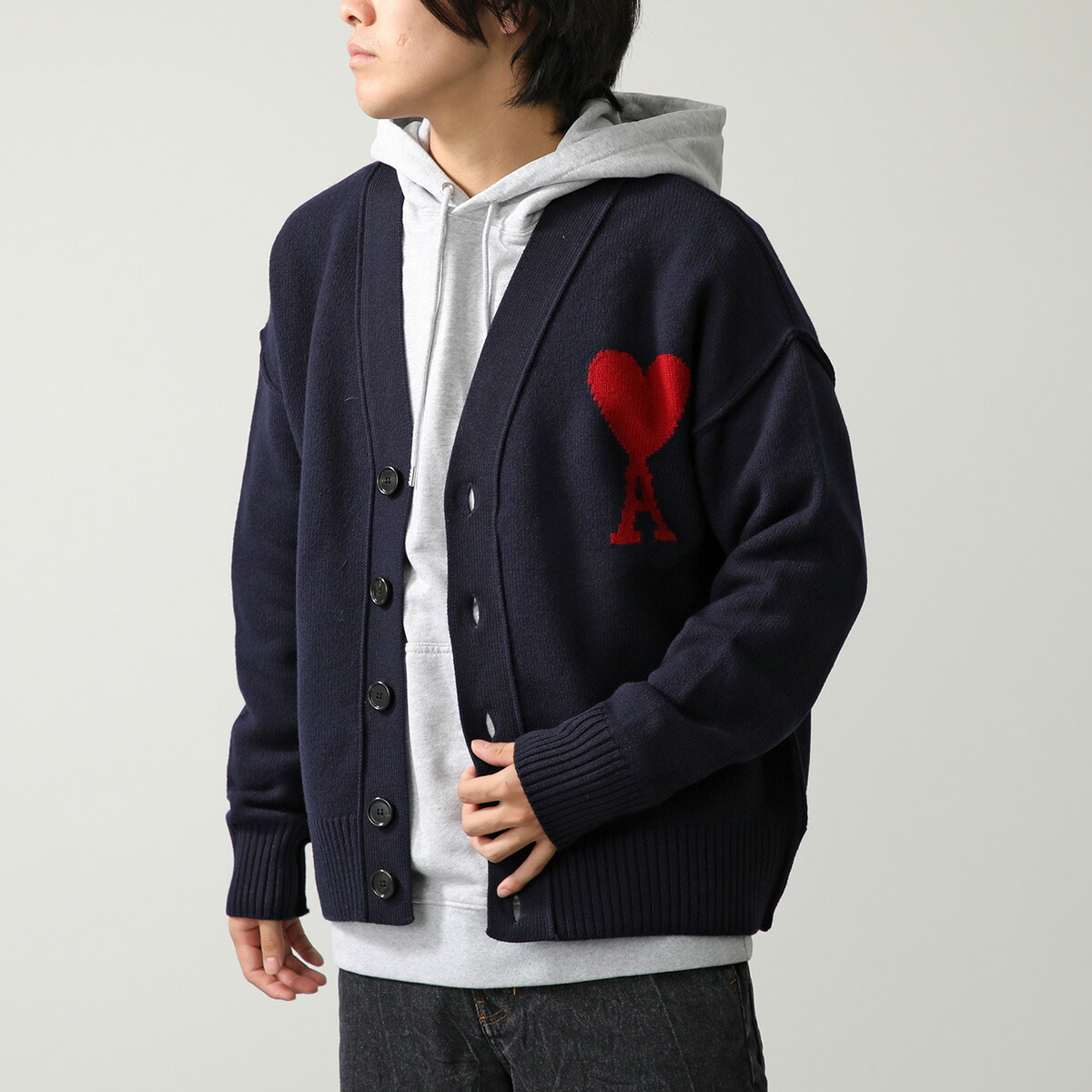 楽天市場】ami paris アミパリス カーディガン RED ADC CARDIGAN