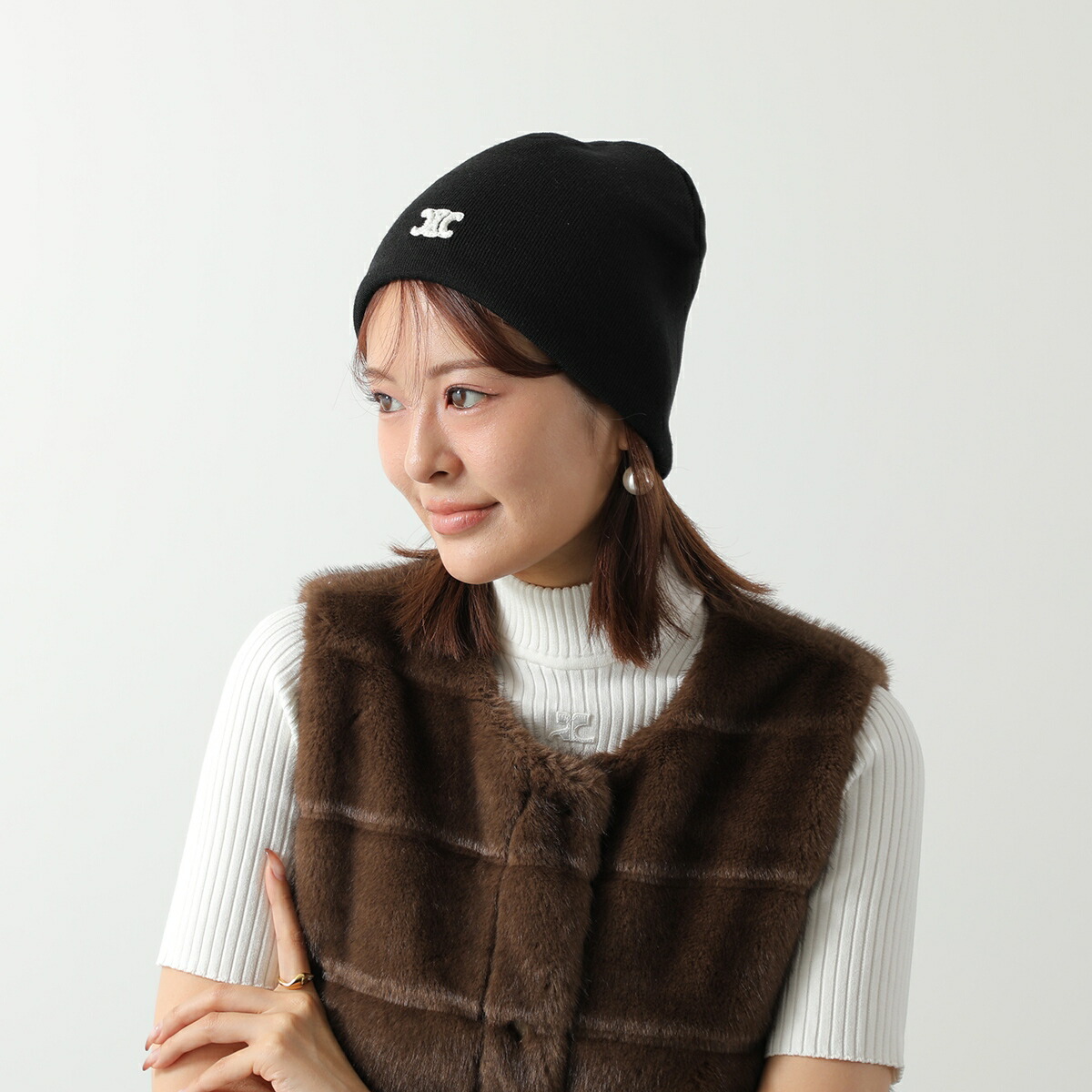 楽天市場】CELINE セリーヌ ニット帽 AA0B60J71.08GC AA0B60J71.38NO