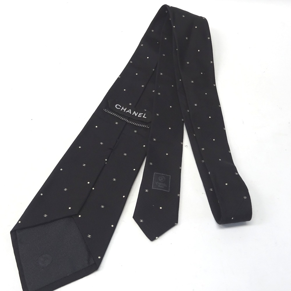 楽天市場】シャネル ネクタイ ロゴ/ドット ブラック シルク メンズ【質