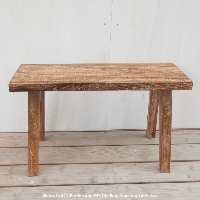楽天市場】オールドチーク無垢材 スツール 70cm ベンチ 屋外 ウッド