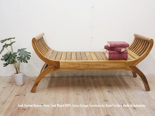 楽天市場】チーク無垢材 カルティニベンチ NA ナチュラルブラウン