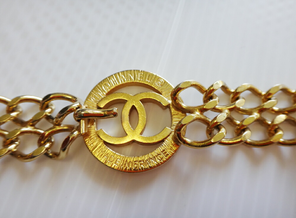楽天市場】美品 シャネル ベルト チェーンベルト ココマーク ゴールド