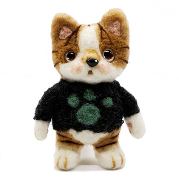 楽天市場】やまねこ 羊毛フェルト 猫 茶トラ白 Sサイズ 羊毛フェルト