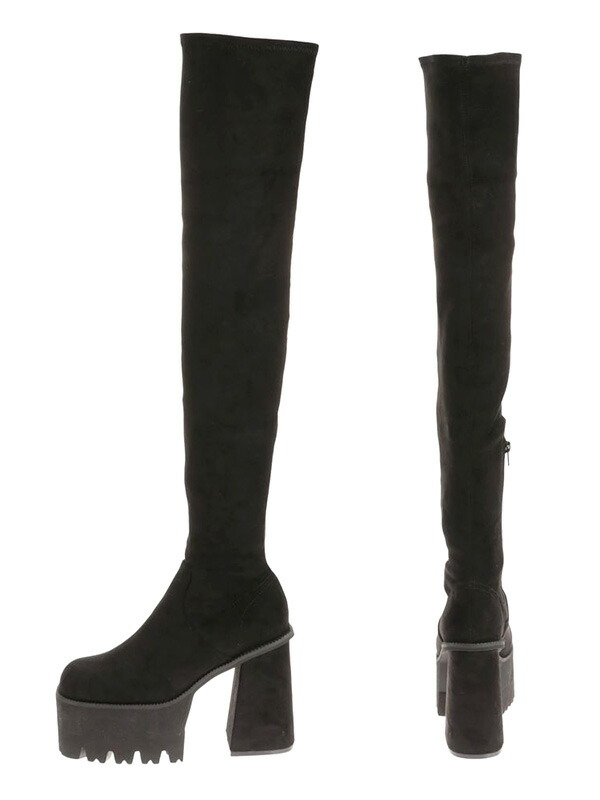 楽天市場】EMODA エモダ 厚底 ブーツ スクエア フィット ロング ブーツ