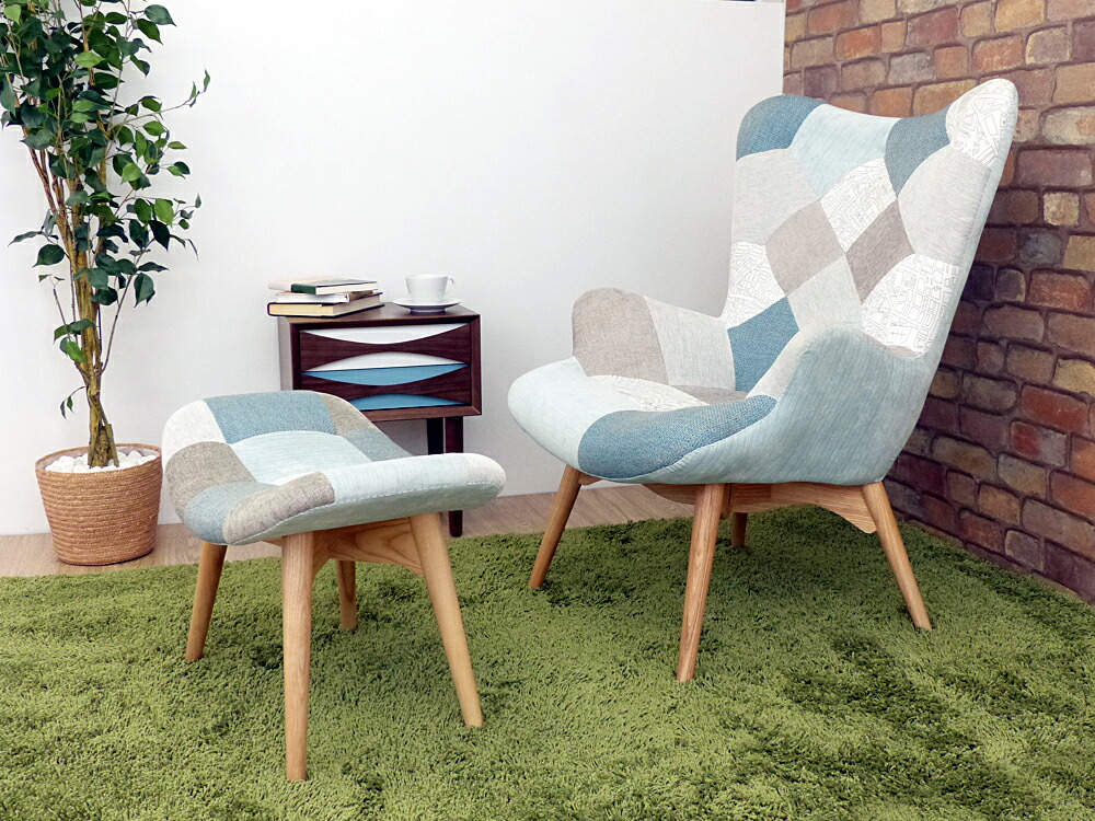 楽天市場】Contour Chair（コンターチェア） パッチワーク ブルー