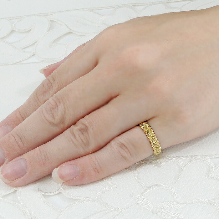 楽天市場】【ピンキー対応】K10WG/YG/PG スターダスト加工 甲丸リング