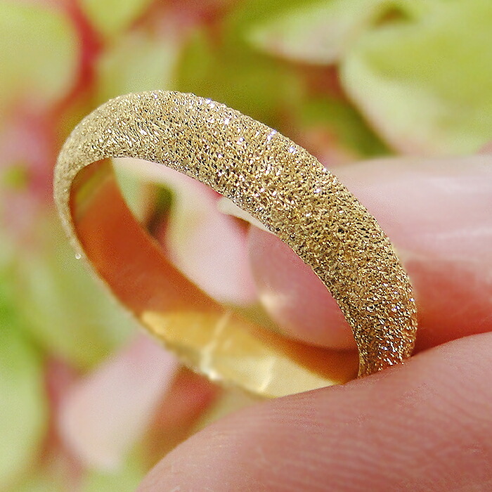 楽天市場】【ピンキー対応】K10WG/YG/PG スターダスト加工 甲丸リング