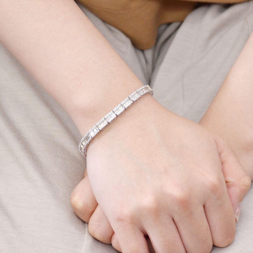 楽天市場】ブレスレット レディース ダイヤモンド K18 18金 ホワイト