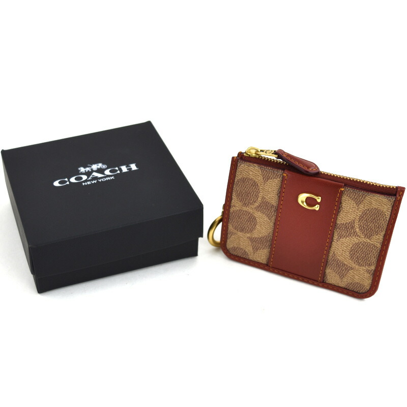 楽天市場】コーチ ミニスキニーIDケース CI185 シグネチャー ブラス