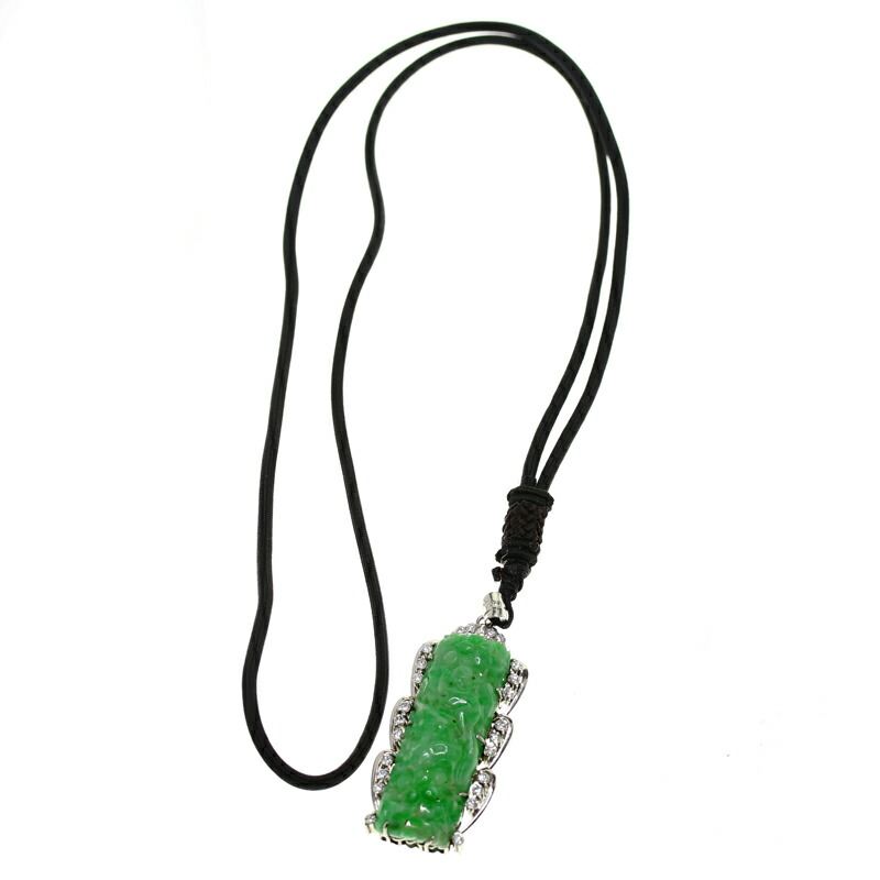楽天市場】【ｾｰﾙ】翡翠彫刻 43mm×14.6mm ネックレス PT900 プラチナ
