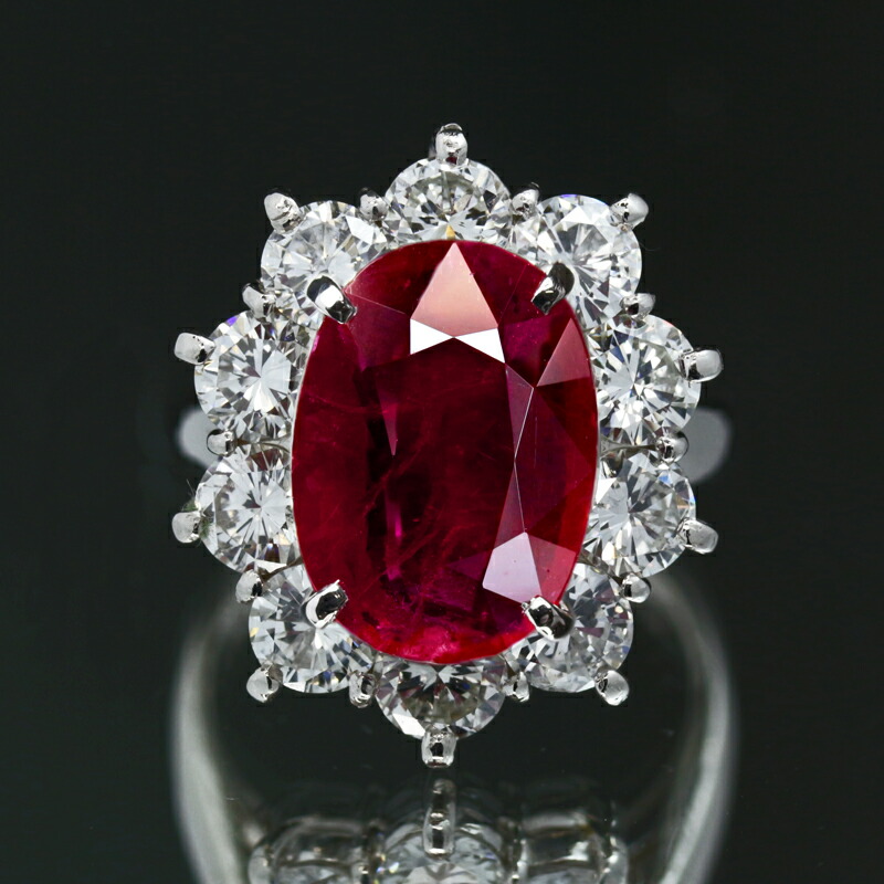 楽天市場】【ｾｰﾙ】ピジョンブラッドルビー 5ct ダイヤモンド リング 9