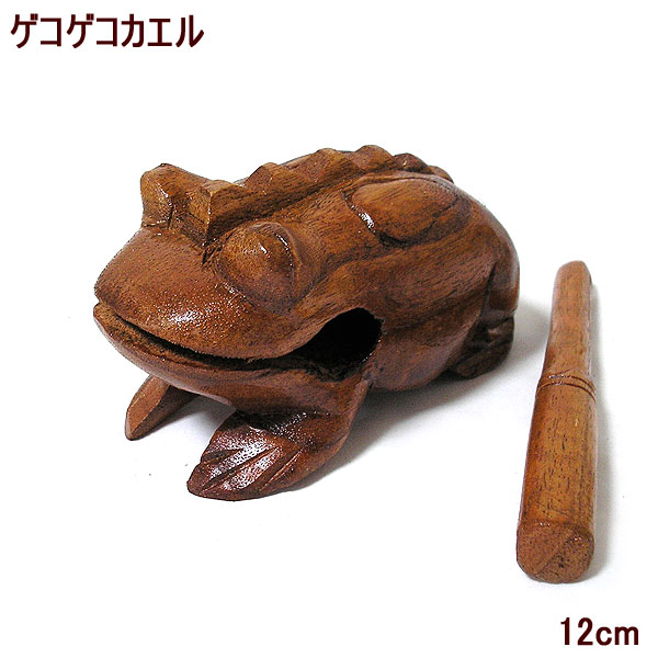 楽天市場】天然木 ゲコゲコかえる [12cm] ライトブラウン モーコック