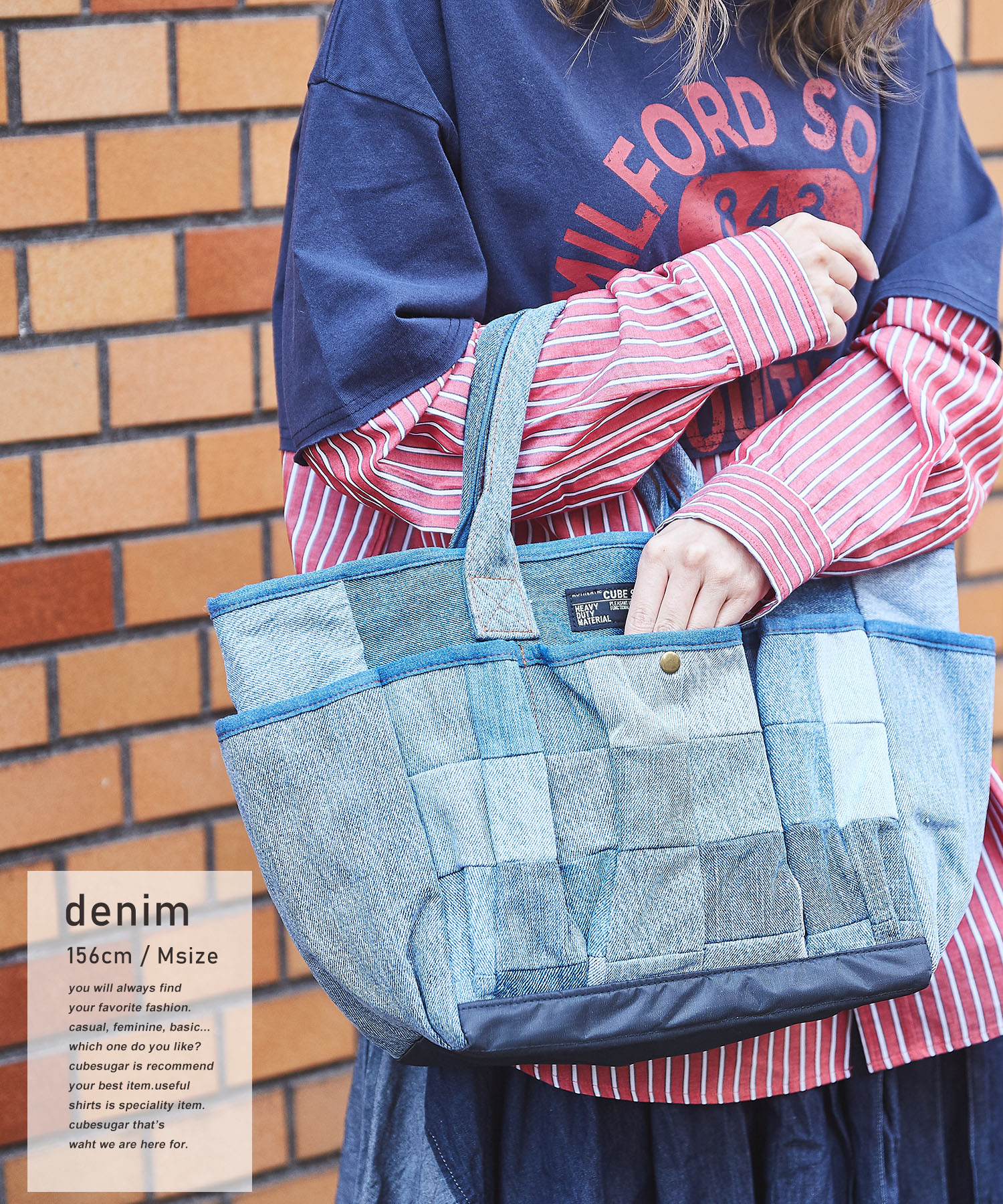 楽天市場】トートバッグ / 公式 CUBE SUGAR 8ポケットリメイク デニム