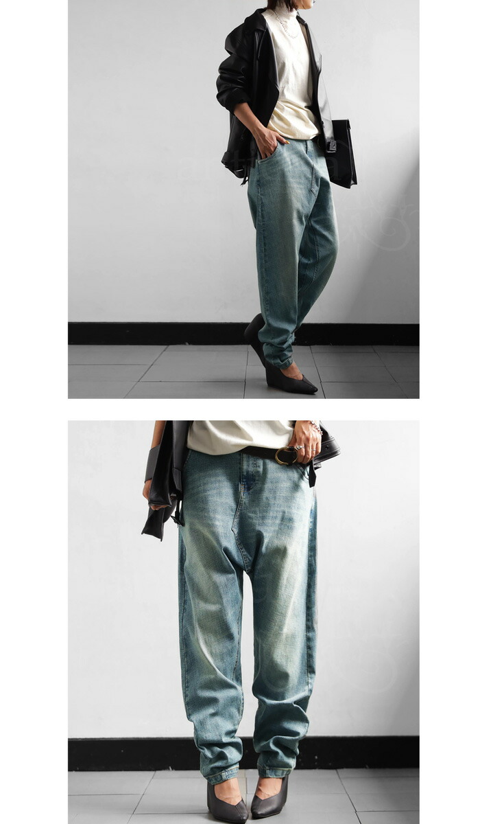 楽天市場】サルエルデニムパンツ レディース ボトムス デニムパンツ