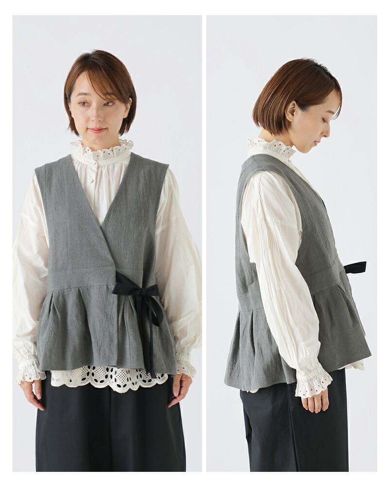 楽天市場】MAGALI マガリ リネン ウール カシュクール ジレ bl258