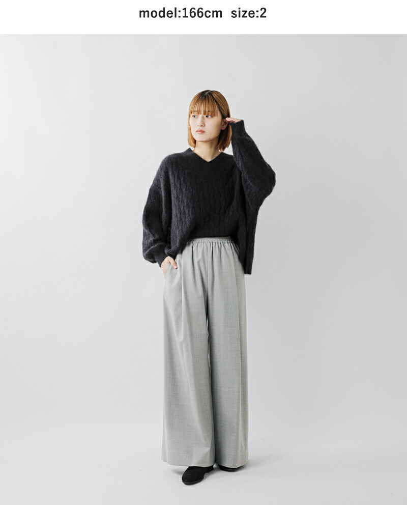 楽天市場】Squady スカディ ミルド ウール ギャザー パンツ 604-3456