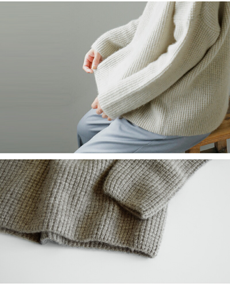 楽天市場】evam eva エヴァムエヴァ カシミヤ 畦編み ニット プル