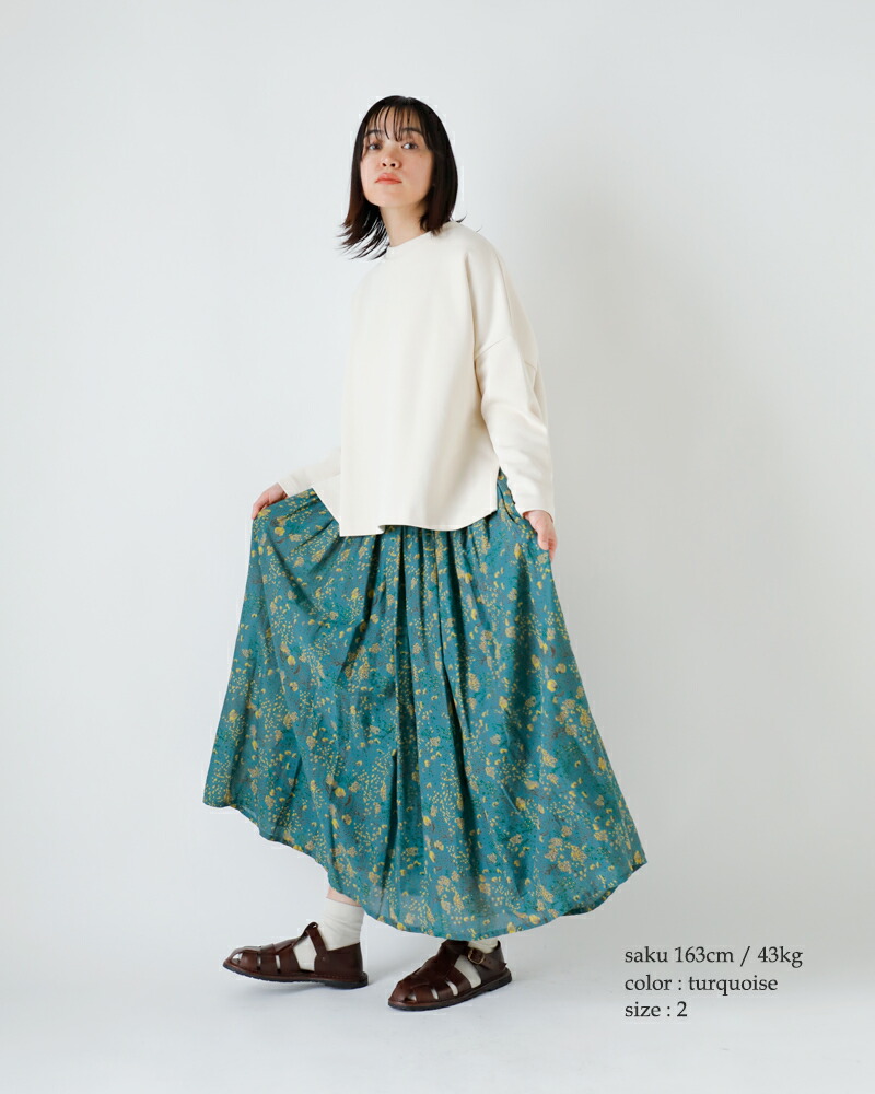 楽天市場】SOIL ソイル コットン フラワープリント ギャザー スカート