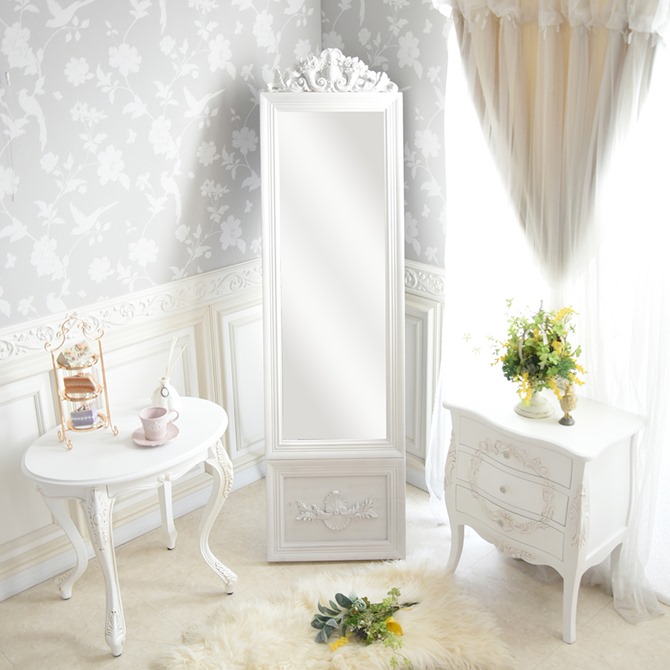 楽天市場】《決算☆10%OFFクーポン》 ミラー 鏡 姿見 全身鏡 ロココ調