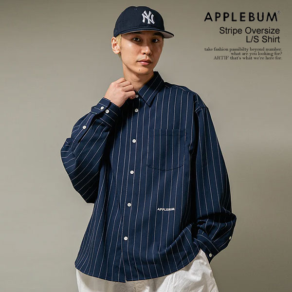 楽天市場】APPLEBUM アップルバム Stripe Oversize L/S Shirt メンズ