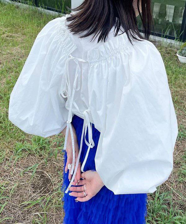 楽天市場】as know as ギャザリボンボリューム袖 レディース トップス