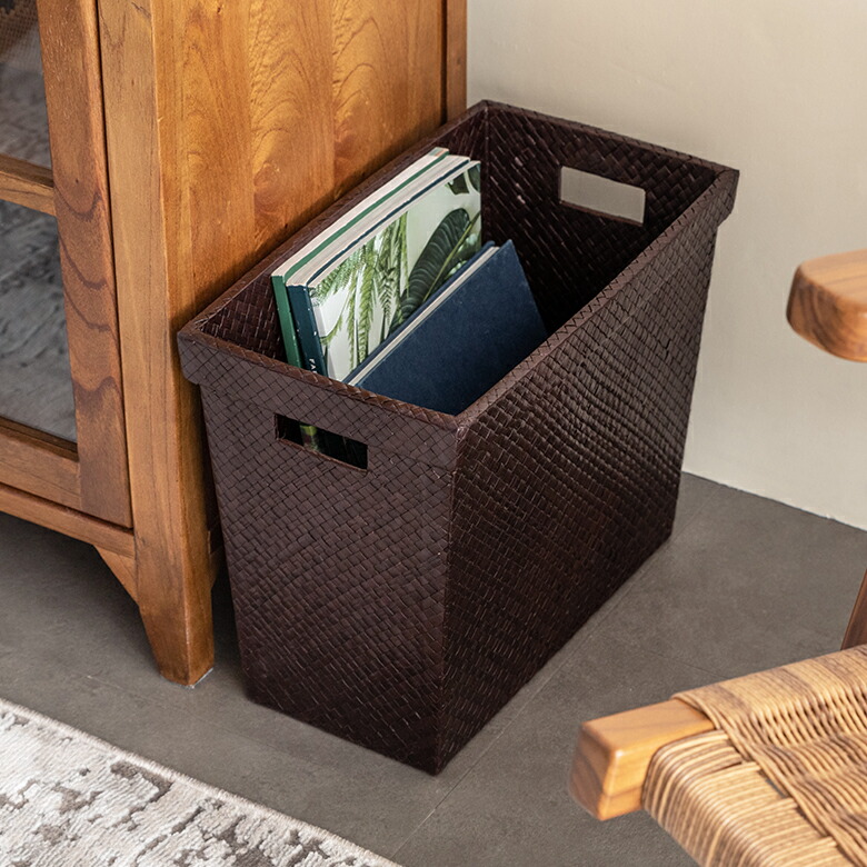 楽天市場】パンダンで出来たアジアン マガジンラック 2色展開 収納