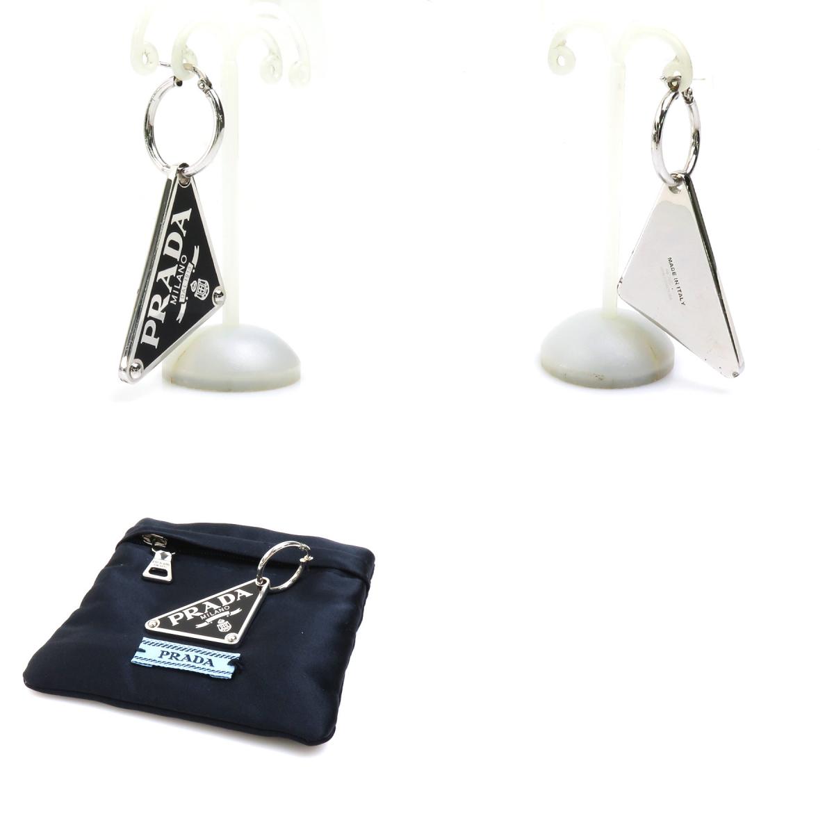 楽天市場】プラダ PRADA ピアス シングルピアス トライアングルロゴ