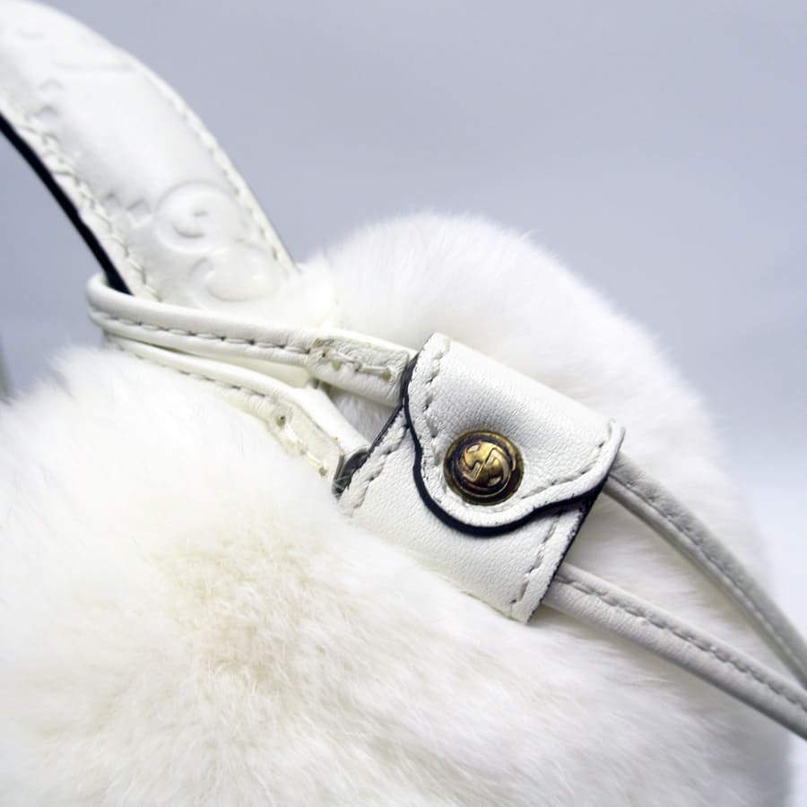 楽天市場】グッチ GUCCI イヤーマフ 耳あて シマ ホワイト系 ラビット