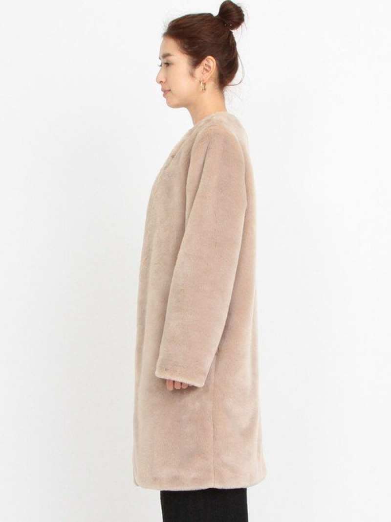 楽天市場】【SALE／60%OFF】BY∴ フェイクファーノーカラーコート