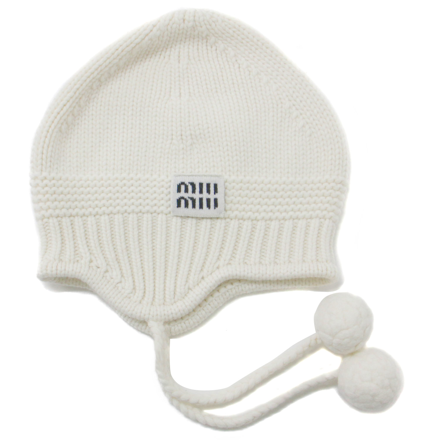 楽天市場】MIUMIU ミュウミュウ ニット帽 23秋冬 ホワイト 白 S