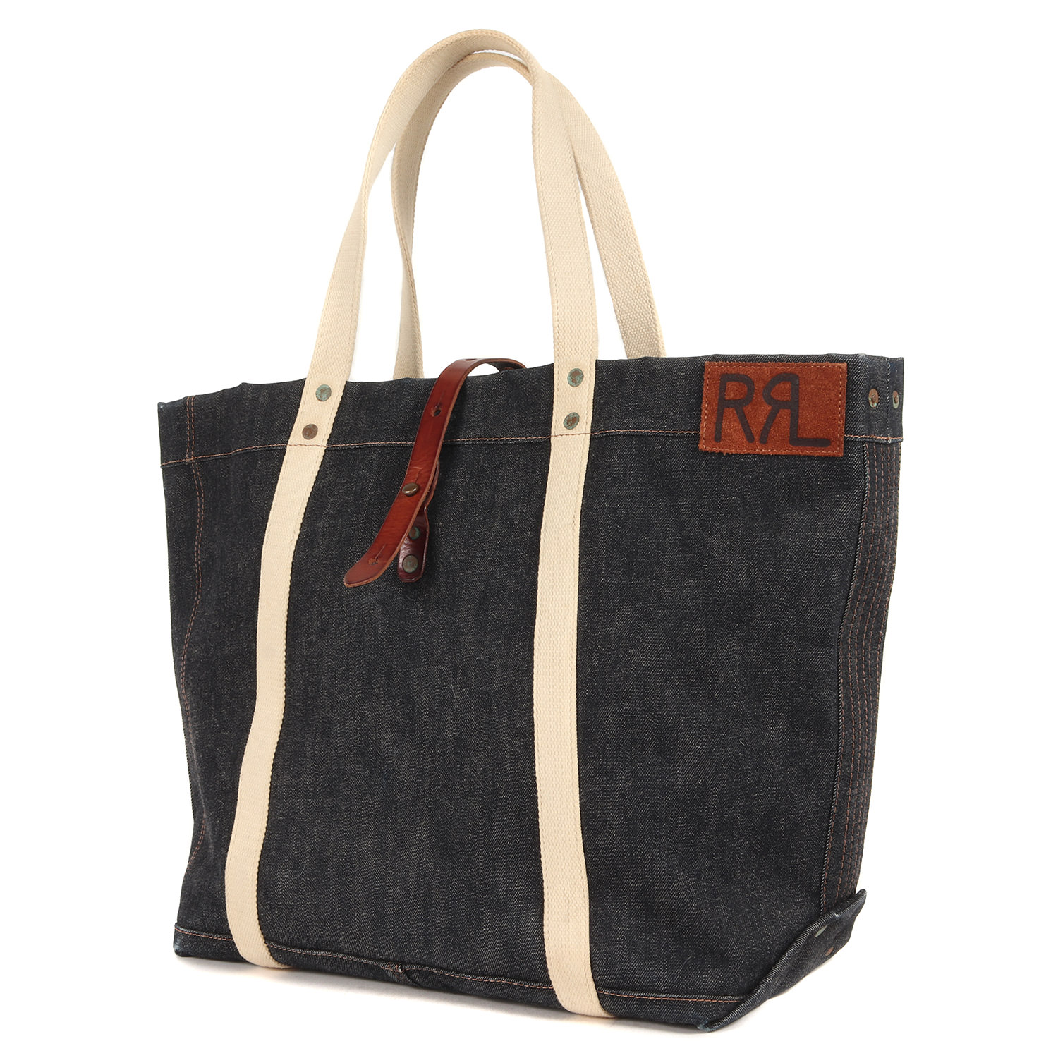 楽天市場】RRL ダブルアールエル 革パッチ付き デニム トートバッグ