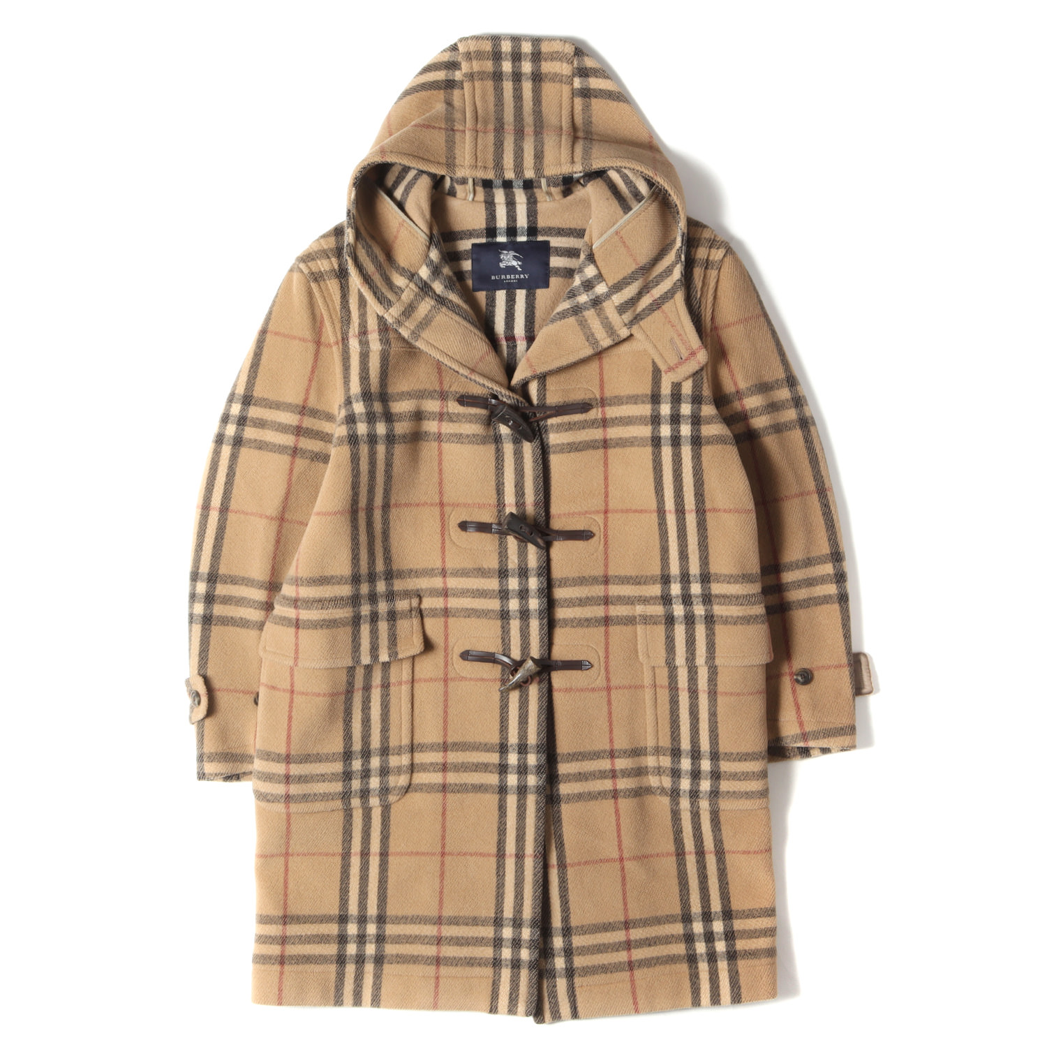 美品 バーバリーロンドン ダッフルコート 霜降りノバチェック L〜XL