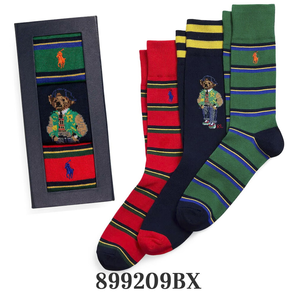 楽天市場】ポロ ラルフローレン ポロベア 靴下 メンズ 3足セット