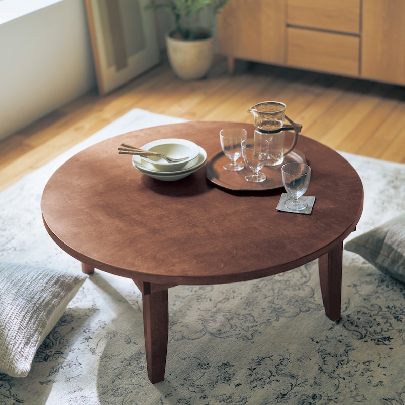 楽天市場】天然木 レトロモダン 折りたたみ式 ちゃぶ台 | 直径90cm 高