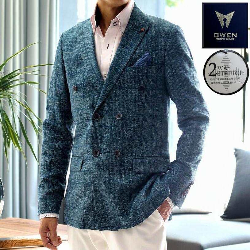 楽天市場】テーラードジャケット ダブルブレスト ブレザー チェック柄