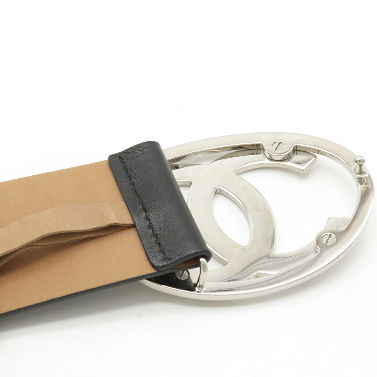 楽天市場】CHANEL シャネル ココマーク ベルト デカバックル レザー