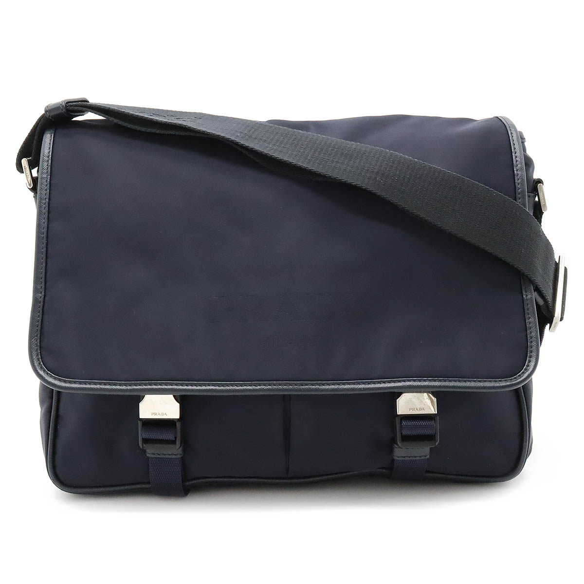 プラダPRADA ショルダーバッグメッセンジャーバッグネイビー