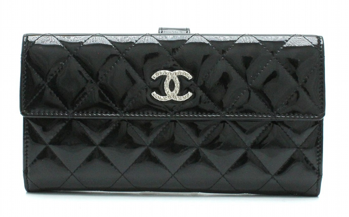 箱無し！即決フォロー割！シャネル マトラッセ ステッチ黒財布 正規
